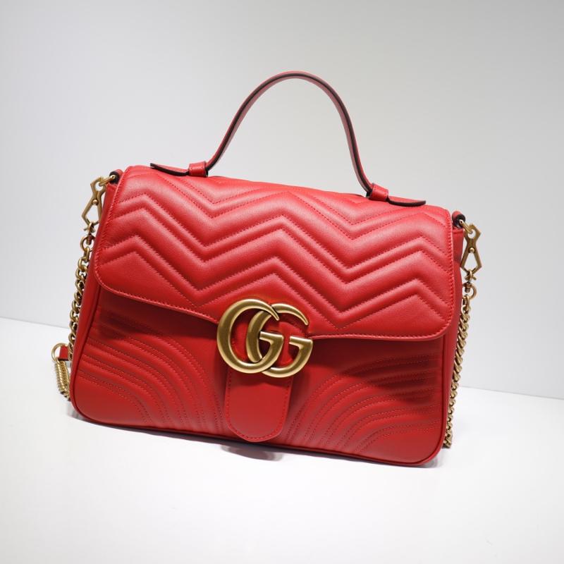 Gucci Chain Shoulder Bag 498109 Full Skin Red